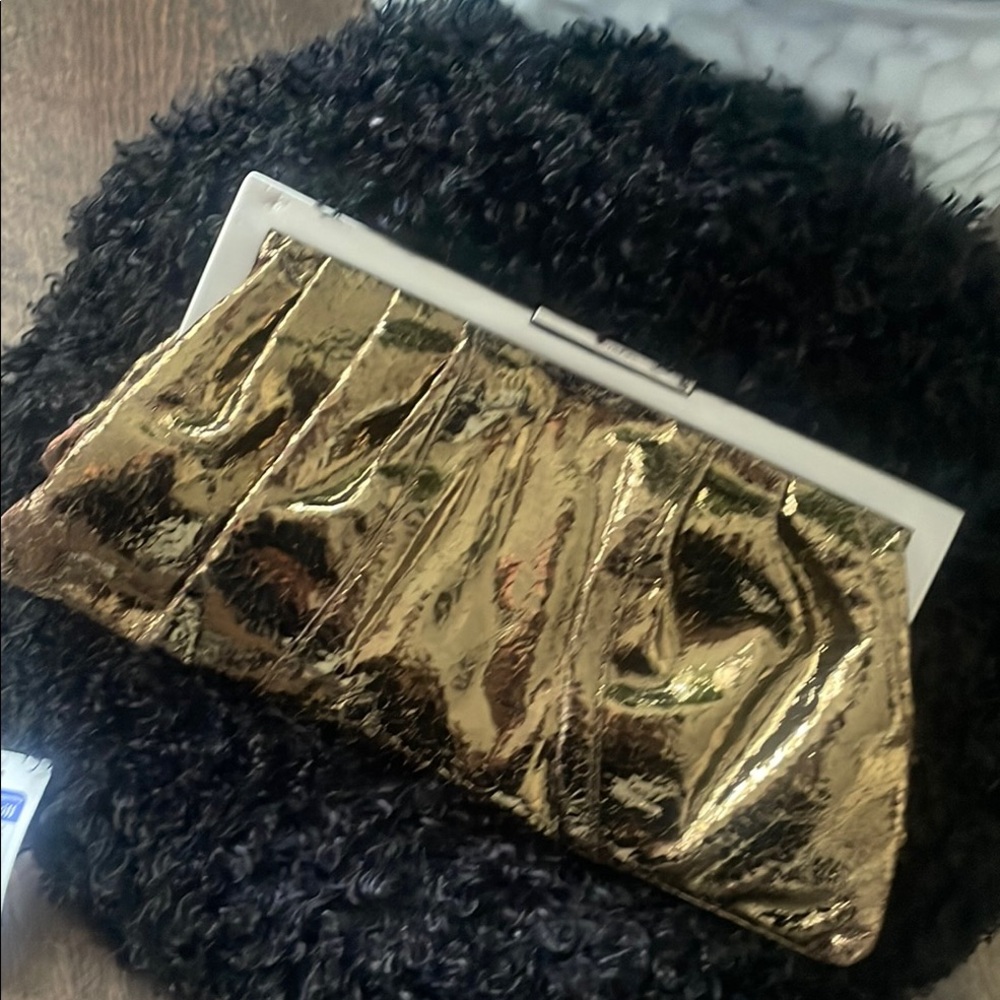 Luxurious Gold Textured Clutch